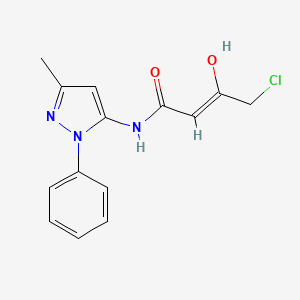 (2Z)-4-chloro-3-hydroxy-N-(3-methyl-1-phenyl-1H-pyrazol-5-yl)but-2-enamide