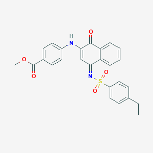 molecular formula C26H22N2O5S B281326 METHYL 4-{[(4Z)-4-[(4-ETHYLBENZENESULFONYL)IMINO]-1-OXO-1,4-DIHYDRONAPHTHALEN-2-YL]AMINO}BENZOATE 