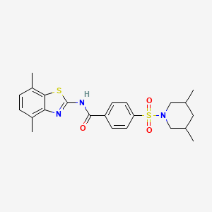 molecular formula C23H27N3O3S2 B2813260 N-(4,7-dimethylbenzo[d]thiazol-2-yl)-4-((3,5-dimethylpiperidin-1-yl)sulfonyl)benzamide CAS No. 851080-51-8