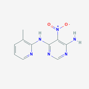 molecular formula C10H10N6O2 B2813265 4-N-(3-methylpyridin-2-yl)-5-nitropyrimidine-4,6-diamine CAS No. 497063-62-4