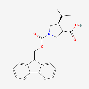 molecular formula C23H25NO4 B2813266 (3S,4S)-1-(9H-Fluoren-9-ylmethoxycarbonyl)-4-propan-2-ylpyrrolidine-3-carboxylic acid CAS No. 2287246-74-4
