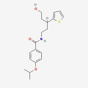 molecular formula C19H25NO3S B2813270 N-(5-hydroxy-3-(thiophen-2-yl)pentyl)-4-isopropoxybenzamide CAS No. 2034328-40-8