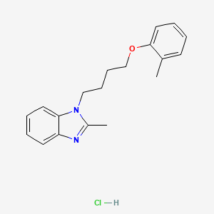 molecular formula C19H23ClN2O B2813273 2-methyl-1-(4-(o-tolyloxy)butyl)-1H-benzo[d]imidazole hydrochloride CAS No. 1215783-58-6