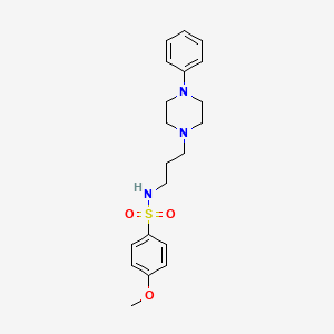 molecular formula C20H27N3O3S B2813274 4-Methoxy-N-[3-(4-phenyl-piperazin-1-yl)-propyl]-benzenesulfonamide CAS No. 1034266-12-0