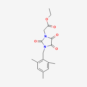 molecular formula C17H20N2O5 B2813277 Ethyl 2-[3-(mesitylmethyl)-2,4,5-trioxo-1-imidazolidinyl]acetate CAS No. 303986-40-5