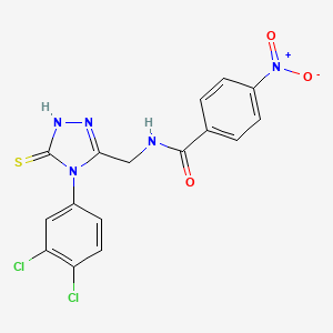molecular formula C16H11Cl2N5O3S B2813280 N-[[4-(3,4-dichlorophenyl)-5-sulfanylidene-1H-1,2,4-triazol-3-yl]methyl]-4-nitrobenzamide CAS No. 391886-51-4