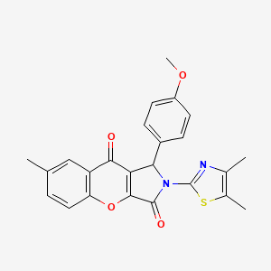 molecular formula C24H20N2O4S B2813289 2-(4,5-Dimethylthiazol-2-yl)-1-(4-methoxyphenyl)-7-methyl-1,2-dihydrochromeno[2,3-c]pyrrole-3,9-dione CAS No. 632317-60-3