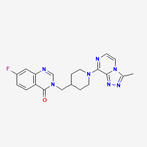molecular formula C20H20FN7O B2813292 7-Fluoro-3-[[1-(3-methyl-[1,2,4]triazolo[4,3-a]pyrazin-8-yl)piperidin-4-yl]methyl]quinazolin-4-one CAS No. 2415453-82-4