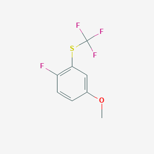 molecular formula C8H6F4OS B2813294 1-Fluoro-4-methoxy-2-(trifluoromethylsulfanyl)benzene CAS No. 2309467-91-0