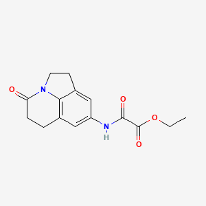 molecular formula C15H16N2O4 B2813295 ethyl 2-oxo-2-((4-oxo-2,4,5,6-tetrahydro-1H-pyrrolo[3,2,1-ij]quinolin-8-yl)amino)acetate CAS No. 1207042-72-5