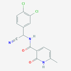 molecular formula C15H11Cl2N3O2 B2813298 N-[cyano(3,4-dichlorophenyl)methyl]-6-methyl-2-oxo-1,2-dihydropyridine-3-carboxamide CAS No. 1355830-05-5