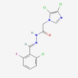 molecular formula C12H8Cl3FN4O B2813299 N'1-(2-chloro-6-fluorobenzylidene)-2-(4,5-dichloro-1H-imidazol-1-yl)ethanohydrazide CAS No. 649578-72-3