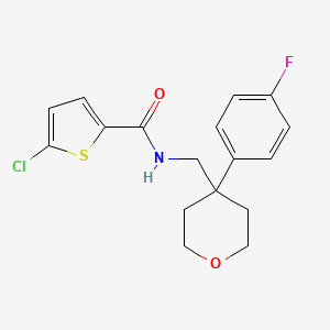 molecular formula C17H17ClFNO2S B2813305 5-chloro-N-((4-(4-fluorophenyl)tetrahydro-2H-pyran-4-yl)methyl)thiophene-2-carboxamide CAS No. 1251576-39-2
