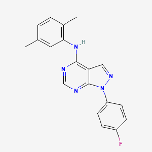 molecular formula C19H16FN5 B2813306 N-(2,5-二甲基苯基)-1-(4-氟苯基)-1H-吡唑并[3,4-d]嘧啶-4-胺 CAS No. 890896-57-8