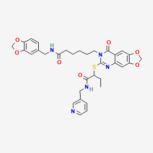 N-(1,3-benzodioxol-5-ylmethyl)-6-[8-oxo-6-[(1-{[(pyridin-3-ylmethyl)amino]carbonyl}propyl)thio][1,3]dioxolo[4,5-g]quinazolin-7(8H)-yl]hexanamide