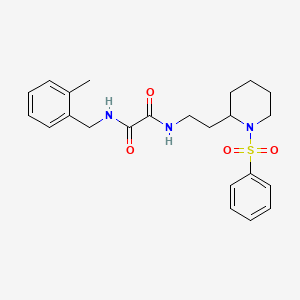 N1-(2-methylbenzyl)-N2-(2-(1-(phenylsulfonyl)piperidin-2-yl)ethyl)oxalamide
