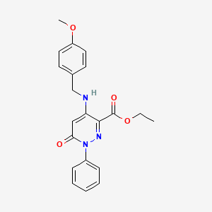 Ethyl 4-((4-methoxybenzyl)amino)-6-oxo-1-phenyl-1,6-dihydropyridazine-3-carboxylate