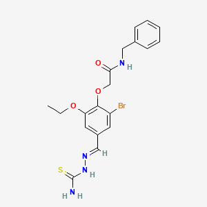 molecular formula C19H21BrN4O3S B2813475 N-benzyl-2-{2-bromo-4-[(E)-(2-carbamothioylhydrazinylidene)methyl]-6-ethoxyphenoxy}acetamide CAS No. 834909-91-0
