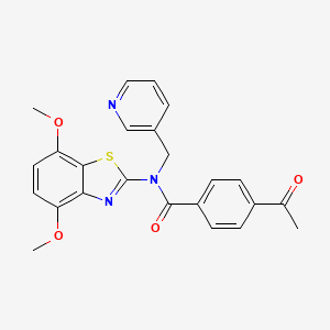 4-acetyl-N-(4,7-dimethoxybenzo[d]thiazol-2-yl)-N-(pyridin-3-ylmethyl)benzamide