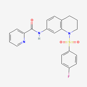 N-(1-((4-fluorophenyl)sulfonyl)-1,2,3,4-tetrahydroquinolin-7-yl)picolinamide