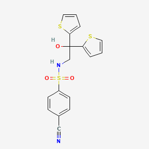 4-cyano-N-(2-hydroxy-2,2-di(thiophen-2-yl)ethyl)benzenesulfonamide