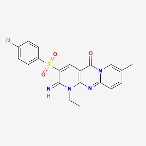3-((4-chlorophenyl)sulfonyl)-1-ethyl-2-imino-8-methyl-1H-dipyrido[1,2-a:2',3'-d]pyrimidin-5(2H)-one