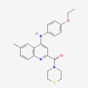 molecular formula C23H25N3O2S B2813508 N-(4-ethoxyphenyl)-6-methyl-2-(thiomorpholine-4-carbonyl)quinolin-4-amine CAS No. 1226444-10-5