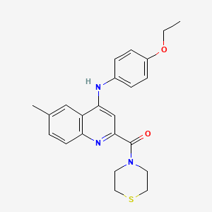 (4-((4-Ethoxyphenyl)amino)-6-methylquinolin-2-yl)(thiomorpholino)methanone