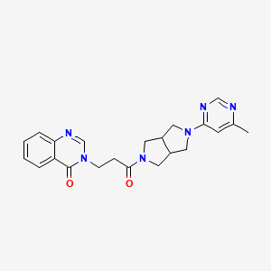 molecular formula C22H24N6O2 B2813531 3-[3-[2-(6-Methylpyrimidin-4-yl)-1,3,3a,4,6,6a-hexahydropyrrolo[3,4-c]pyrrol-5-yl]-3-oxopropyl]quinazolin-4-one CAS No. 2380194-05-6