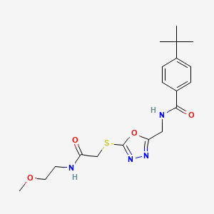 4-tert-butyl-N-[[5-[2-(2-methoxyethylamino)-2-oxoethyl]sulfanyl-1,3,4-oxadiazol-2-yl]methyl]benzamide