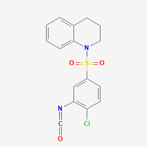 molecular formula C16H13ClN2O3S B2813539 1-(4-Chloro-3-isocyanatobenzenesulfonyl)-1,2,3,4-tetrahydroquinoline CAS No. 914349-81-8
