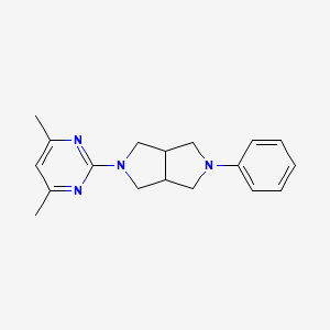 molecular formula C18H22N4 B2813552 5-(4,6-Dimethylpyrimidin-2-yl)-2-phenyl-1,3,3a,4,6,6a-hexahydropyrrolo[3,4-c]pyrrole CAS No. 2415583-13-8