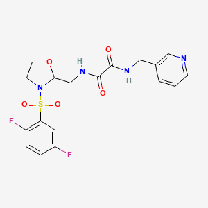 molecular formula C18H18F2N4O5S B2813559 N-{[3-(2,5-difluorobenzenesulfonyl)-1,3-oxazolidin-2-yl]methyl}-N'-[(pyridin-3-yl)methyl]ethanediamide CAS No. 868983-60-2