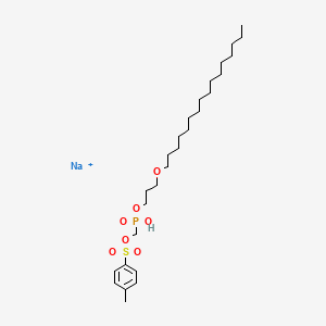 molecular formula C27H49NaO7PS B2813561 Sodium [3-(hexadecyloxy)propoxy]({[(4-methylbenzenesulfonyl)oxy]methyl})phosphinic acid CAS No. 882508-22-7