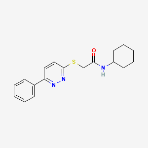 molecular formula C18H21N3OS B2813570 N-cyclohexyl-2-((6-phenylpyridazin-3-yl)thio)acetamide CAS No. 893988-29-9