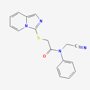 molecular formula C17H14N4OS B2813611 N-(cyanomethyl)-2-{imidazo[1,5-a]pyridin-3-ylsulfanyl}-N-phenylacetamide CAS No. 1181115-72-9