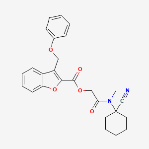 molecular formula C26H26N2O5 B2813614 [2-[(1-Cyanocyclohexyl)-methylamino]-2-oxoethyl] 3-(phenoxymethyl)-1-benzofuran-2-carboxylate CAS No. 875114-28-6