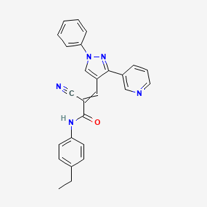 2-cyano-N-(4-ethylphenyl)-3-[1-phenyl-3-(pyridin-3-yl)-1H-pyrazol-4-yl]prop-2-enamide
