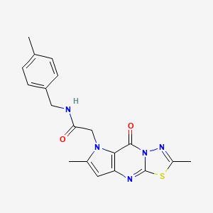 molecular formula C19H19N5O2S B2813619 2-(2,7-dimethyl-5-oxopyrrolo[3,2-d][1,3,4]thiadiazolo[3,2-a]pyrimidin-6(5H)-yl)-N-(4-methylbenzyl)acetamide CAS No. 1251576-46-1