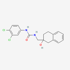 molecular formula C18H18Cl2N2O2 B2813622 1-(3,4-Dichlorophenyl)-3-((2-hydroxy-1,2,3,4-tetrahydronaphthalen-2-yl)methyl)urea CAS No. 1797615-98-5