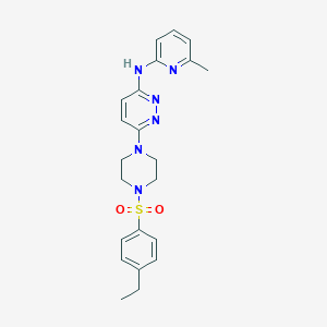 molecular formula C22H26N6O2S B2813623 6-(4-((4-ethylphenyl)sulfonyl)piperazin-1-yl)-N-(6-methylpyridin-2-yl)pyridazin-3-amine CAS No. 1021073-01-7