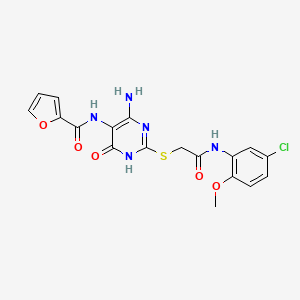 N-(4-amino-2-((2-((5-chloro-2-methoxyphenyl)amino)-2-oxoethyl)thio)-6-oxo-1,6-dihydropyrimidin-5-yl)furan-2-carboxamide