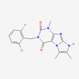 molecular formula C17H15ClFN5O2 B2813629 3-(2-chloro-6-fluorobenzyl)-1,6,7-trimethyl-1H-imidazo[2,1-f]purine-2,4(3H,8H)-dione CAS No. 919012-48-9