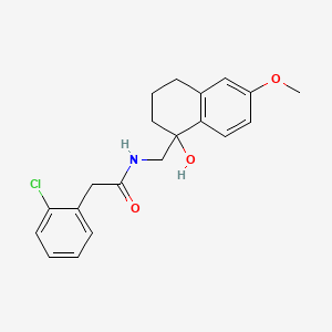 molecular formula C20H22ClNO3 B2813630 2-(2-chlorophenyl)-N-((1-hydroxy-6-methoxy-1,2,3,4-tetrahydronaphthalen-1-yl)methyl)acetamide CAS No. 2034530-96-4