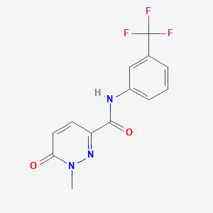 molecular formula C13H10F3N3O2 B2813669 1-methyl-6-oxo-N-[3-(trifluoromethyl)phenyl]-1,6-dihydropyridazine-3-carboxamide CAS No. 757229-50-8