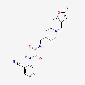 molecular formula C22H26N4O3 B2813671 N1-(2-cyanophenyl)-N2-((1-((2,5-dimethylfuran-3-yl)methyl)piperidin-4-yl)methyl)oxalamide CAS No. 1235005-25-0
