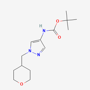 B2813751 tert-butyl (1-((tetrahydro-2H-pyran-4-yl)methyl)-1H-pyrazol-4-yl)carbamate CAS No. 1705351-29-6