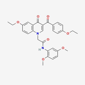 molecular formula C30H30N2O7 B2813752 N-(2,5-dimethoxyphenyl)-2-[6-ethoxy-3-(4-ethoxybenzoyl)-4-oxo-1,4-dihydroquinolin-1-yl]acetamide CAS No. 898343-46-9