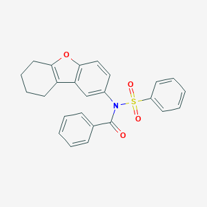 molecular formula C25H21NO4S B281377 N-(phenylsulfonyl)-N-(6,7,8,9-tetrahydrodibenzo[b,d]furan-2-yl)benzamide 