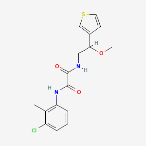molecular formula C16H17ClN2O3S B2813776 N1-(3-chloro-2-methylphenyl)-N2-(2-methoxy-2-(thiophen-3-yl)ethyl)oxalamide CAS No. 1448045-10-0